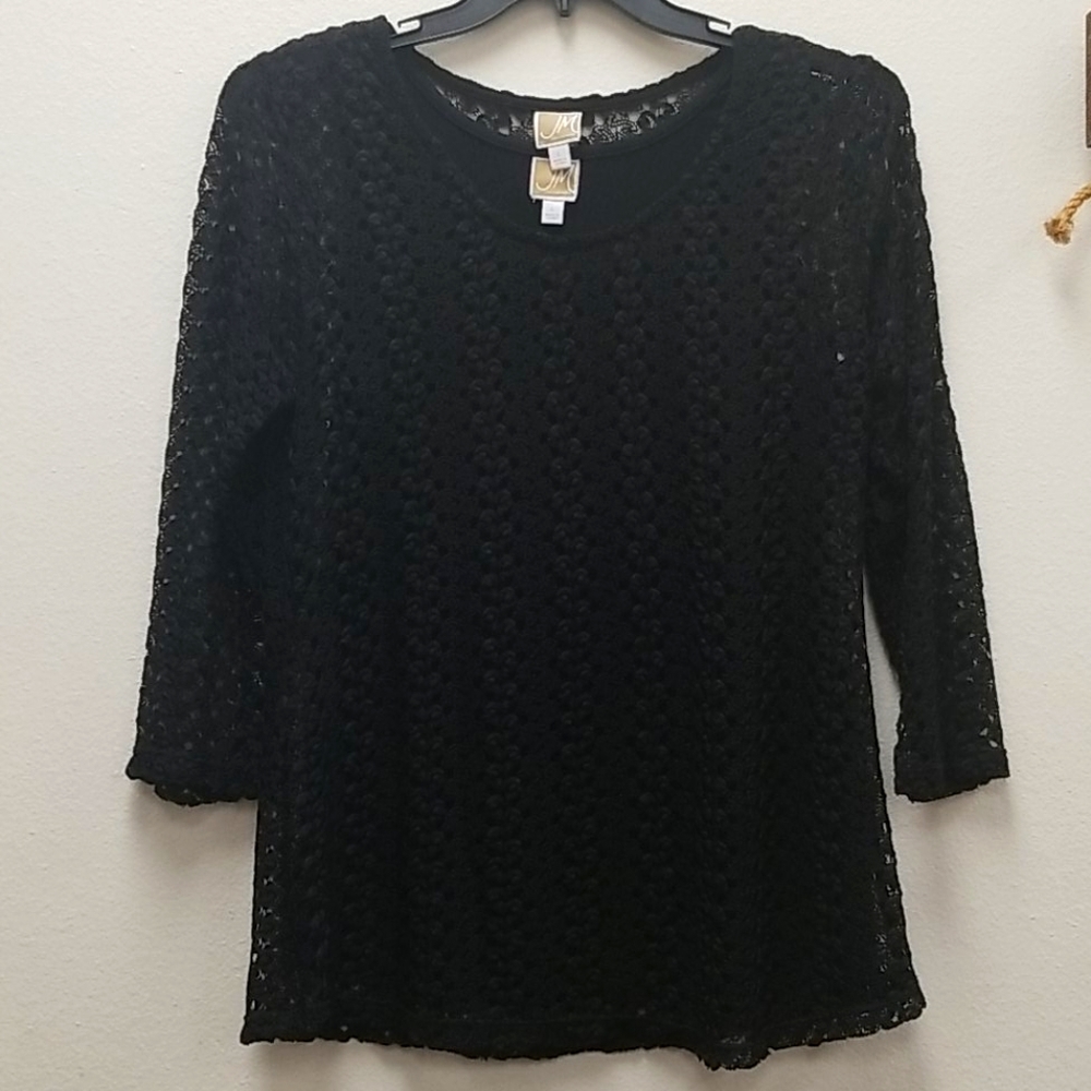 JM Collection lace top, sz L EUC